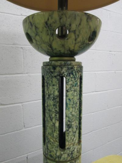 Tall Green Italian Marble Lamp