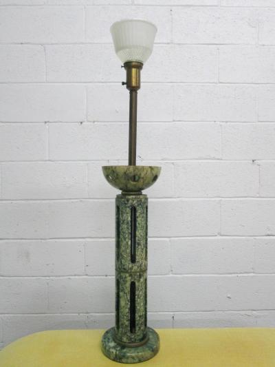 Tall Green Italian Marble Lamp