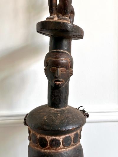 Tall Ibibio Head Mask with Polychrome Nigeria Africa Provenance