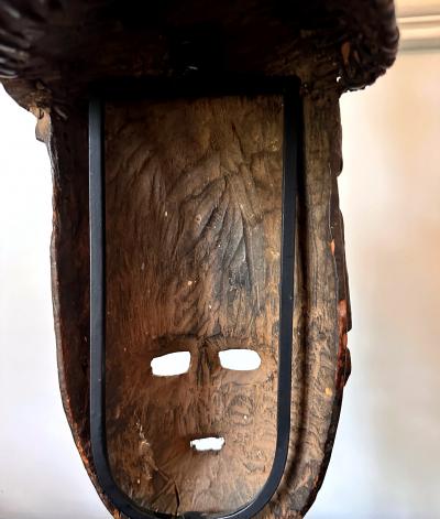 Tall Ibibio Head Mask with Polychrome Nigeria Africa Provenance