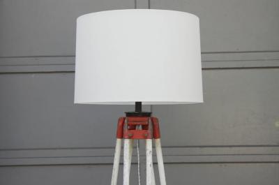 Tall Industrial Surveyor Tripod Floor Lamp
