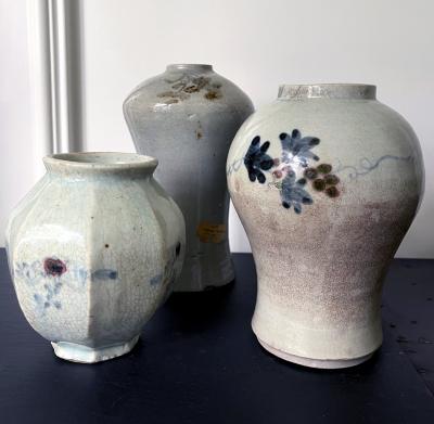 Tall Korean Ceramic Storage Jar Joseon Dynasty