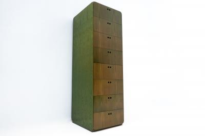 Tall Mid Century Wooden Chest of Drawers by Derk Jan de Vries