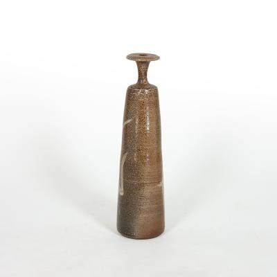 Tall Narrow Salt Glazed Studio Pottery Vessel American circa 1970