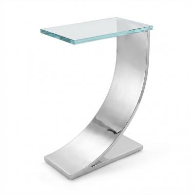 Tall Nickel Plated Z Side Table