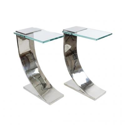 Tall Nickel Plated Z Side Table