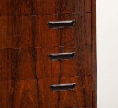 Tall Rosewood Bowfront Chest