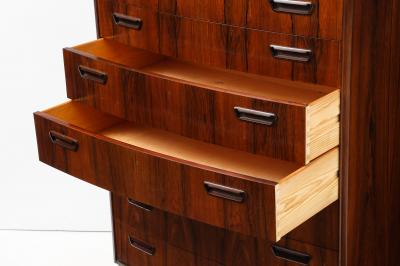 Tall Rosewood Bowfront Chest