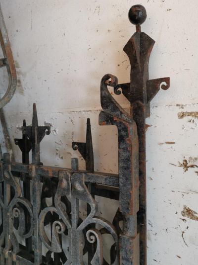 Tall Set of A c Cast Iron Gates in the Glasgow Style with Split Heart Details