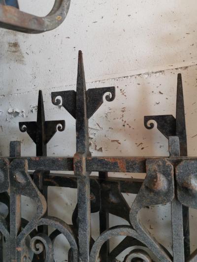 Tall Set of A c Cast Iron Gates in the Glasgow Style with Split Heart Details