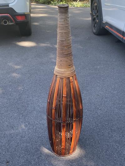 Tall Woven 1970s Floor Vase
