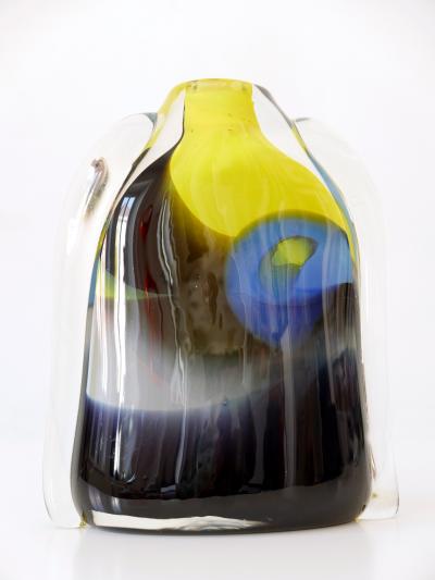 Tall and Decorative Murano Glass Vase Italy 1990s