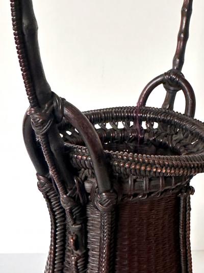 Tanabe Chikuhosai Rare Japanese Woven Bamboo Basket Tanabe Chikuhosai Original Box