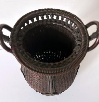 Tanabe Chikuhosai Rare Japanese Woven Bamboo Basket Tanabe Chikuhosai Original Box