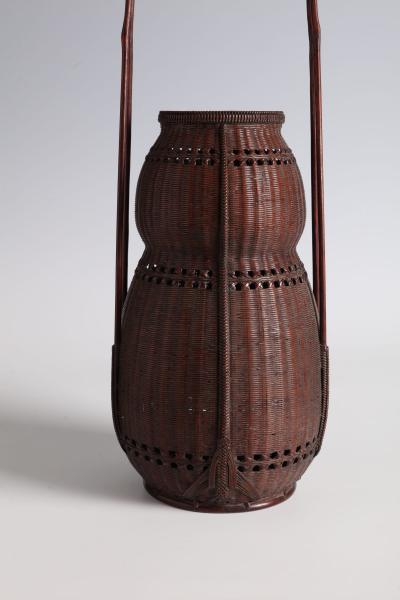 Tanabe Chikuunsai II Gourd Shaped Flower Basket ca 1940