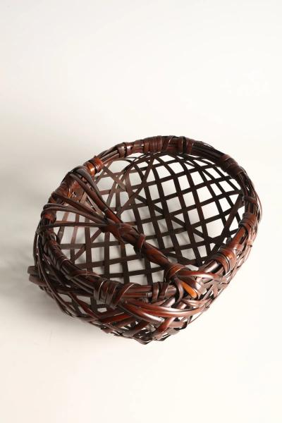Tanabe Chikuunsai II Oceans of Good Fortune Handled Flower Basket 1970s