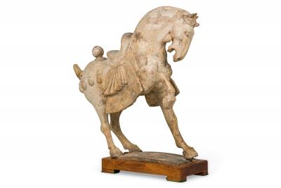 Tang Dynasty Clay Prancing Horse