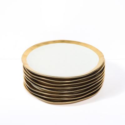 Tania Bulh es Modernist Porcelain W Gilt Accents Tea Coffee Service for 8 by Tania Bulh es