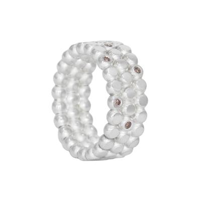 Tanja Friedrichs Tanja Friedrichs Cognac Diamond Discs Sterling Silver Band Ring