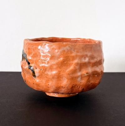 Tannyu Raku Japanese Painted Chawan Tea Bowl by Tannyu 10th Raku Edo Period
