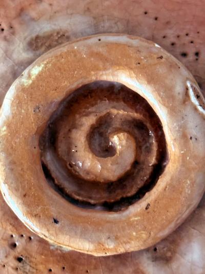 Tannyu Raku Japanese Painted Chawan Tea Bowl by Tannyu 10th Raku Edo Period