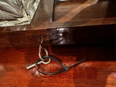 Tantalus Two Decanter Art Deco Set with Wood Holder
