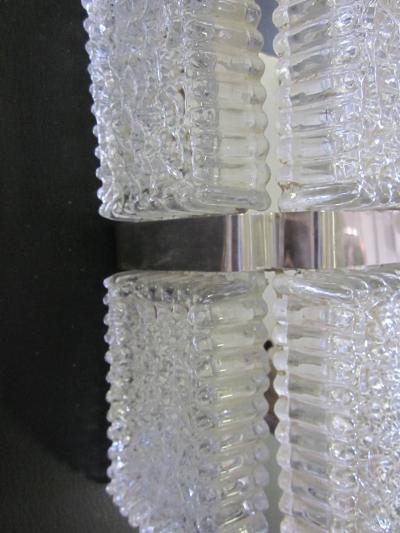 Tapio Wirkkala Pair Scandinavian Mid Century Modern Glass Wall Sconces Attr to Tapio Wirkkala