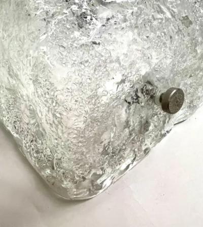 Tapio Wirkkala Pair of Large Scandinavian Mid Century Ice Glass Sconces Attr to Tapio Wirkkala