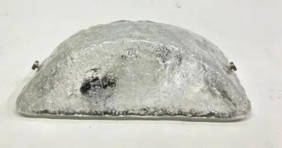 Tapio Wirkkala Pair of Large Scandinavian Mid Century Ice Glass Sconces Attr to Tapio Wirkkala