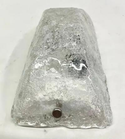 Tapio Wirkkala Pair of Large Scandinavian Mid Century Ice Glass Sconces Attr to Tapio Wirkkala