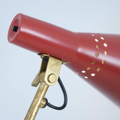 Tapio Wirkkala Pair of Tapio Wirkkala Adjustable Floor Lamps Model K10 11 in Red Idman 1950s