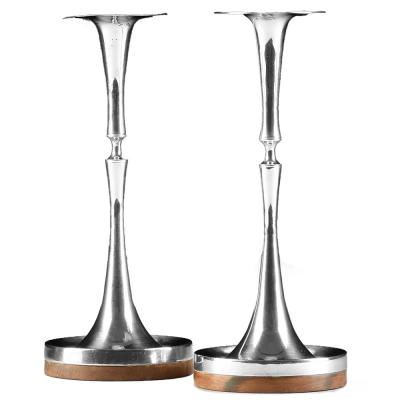 Tapio Wirkkala Pair of Tapio Wirkkala Sterling and Rosewood Candlesticks