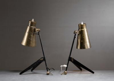 Tapio Wirkkala Pair of Tapio Wirkkala table lamps