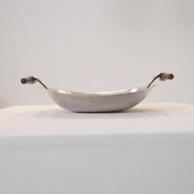 Tapio Wirkkala Tapio Wirkkala Dish TW 58 in Sterling Silver Teak Handles Kultakeskus 1966