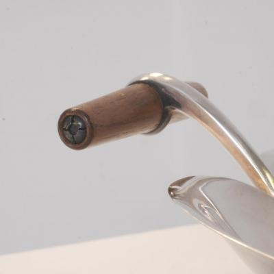 Tapio Wirkkala Tapio Wirkkala Dish TW 58 in Sterling Silver Teak Handles Kultakeskus 1966