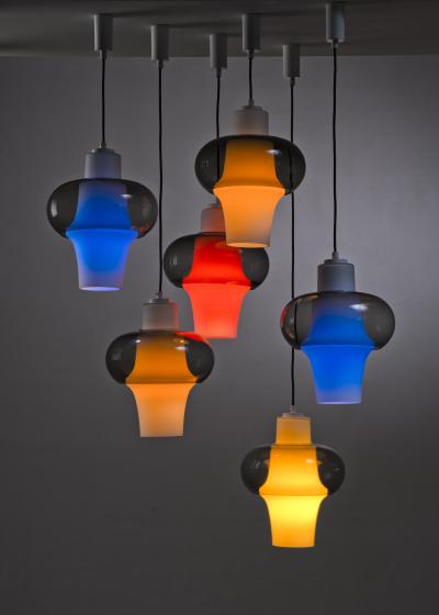 Tapio Wirkkala Tapio Wirkkala new old stock pendants with colored bulbs