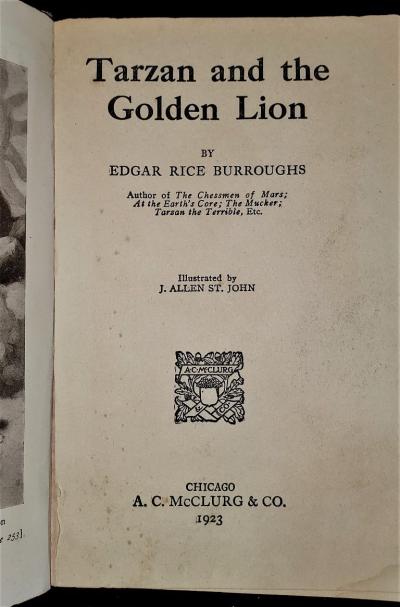 Tarzan and the Golden Lion McClurg First Edition