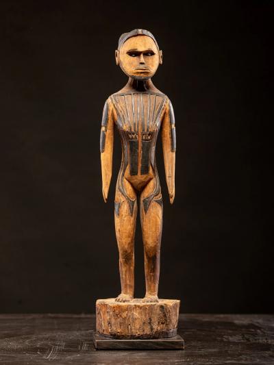 Tattooed Male Ancestor Figure Yap Island Federated States of Micronesia