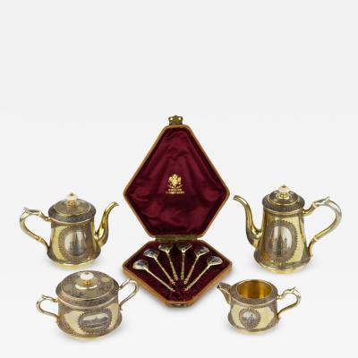 Tea And Coffee Set By P Ovchinnikov Moscow Late 19th Century