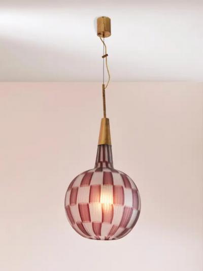 Tea Morosati Tea Morosati pendant light by Stilnovo with Barovier Toso glass Italy 1964