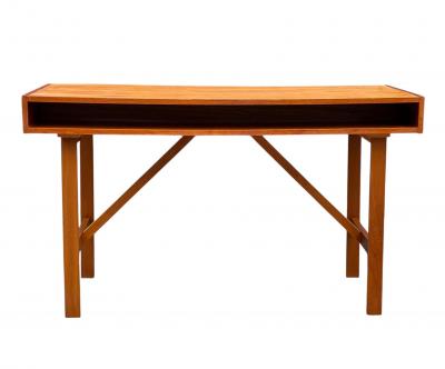 Teak Mid Century Danish Modern Double Sided Desk or Console Table