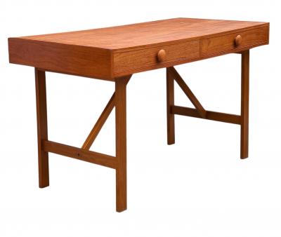 Teak Mid Century Danish Modern Double Sided Desk or Console Table