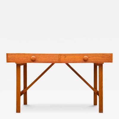 Teak Mid Century Danish Modern Double Sided Desk or Console Table