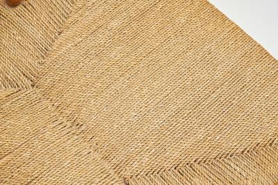 Teak Slatback Chair with Woven Danish Cord Seat Denmark ca 1960s