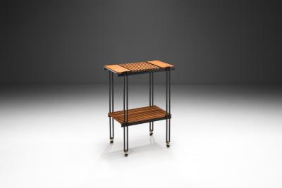 Teak and Metal Serving Cart by B R S Pava Italy ca 1950s