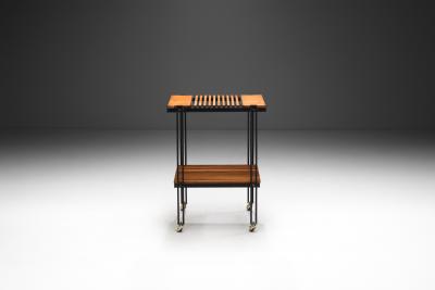 Teak and Metal Serving Cart by B R S Pava Italy ca 1950s