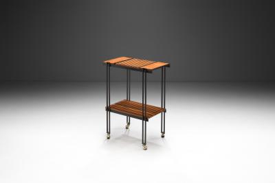 Teak and Metal Serving Cart by B R S Pava Italy ca 1950s