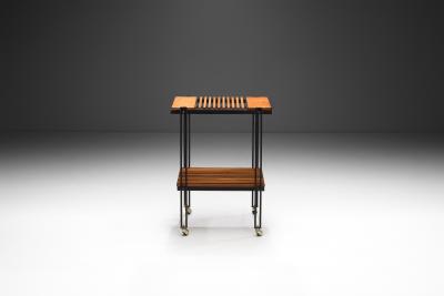 Teak and Metal Serving Cart by B R S Pava Italy ca 1950s