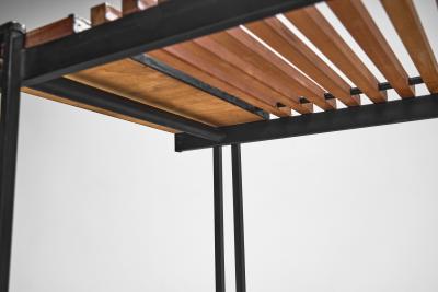 Teak and Metal Serving Cart by B R S Pava Italy ca 1950s