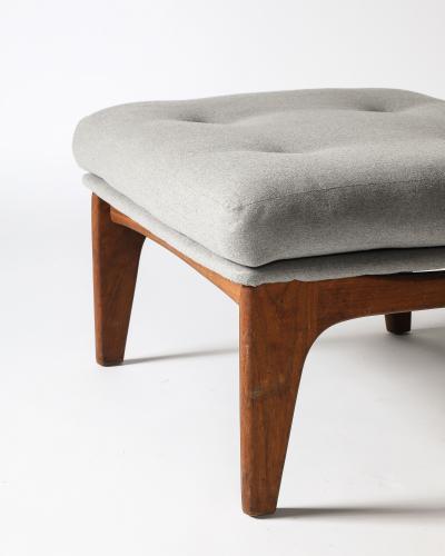 Teak and Upholstered Ottoman Denmark c 1960